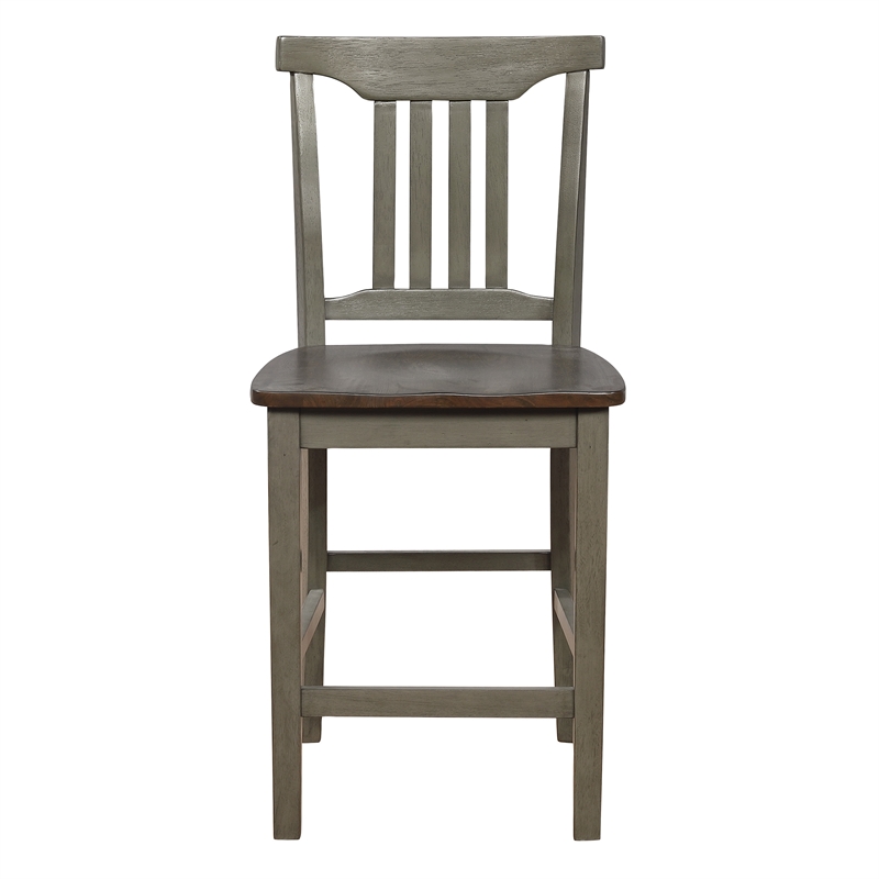 Pemberly Row 5pc Set- Table Chairs in Slate Gray with Wood Stain Finish
