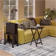 Pemberly Row 5-Piece Transitional Solid Wood Snack Table Set Coffee Finish
