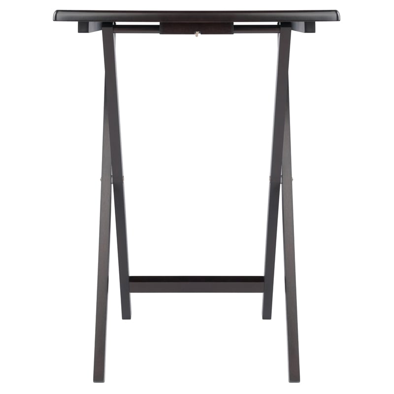 Pemberly Row 5-Piece Transitional Solid Wood Snack Table Set Coffee Finish