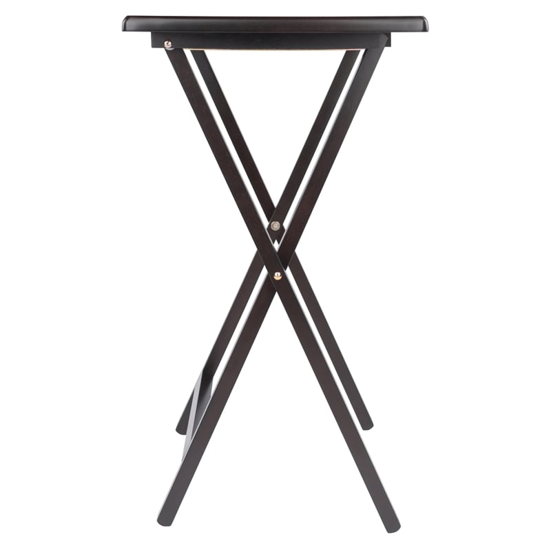 Pemberly Row 5-Piece Transitional Solid Wood Snack Table Set Coffee Finish