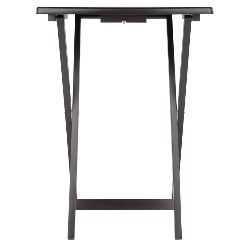 Pemberly Row 5-Piece Transitional Solid Wood Snack Table Set Coffee Finish