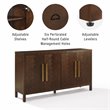 Pemberly Row 4-Door Contemporary Wood Sideboard in Dark Brown