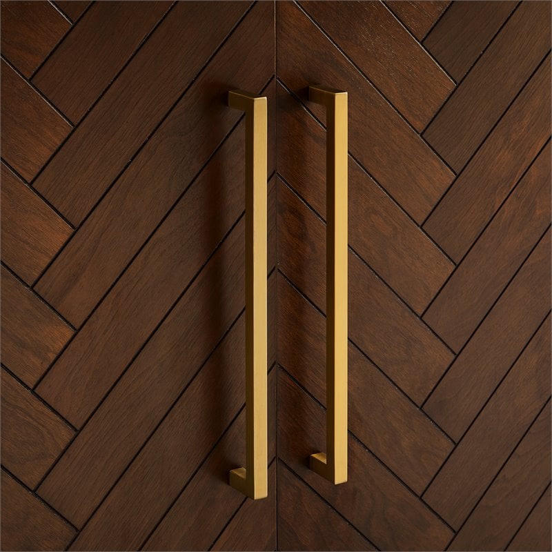 Pemberly Row 4-Door Contemporary Wood Sideboard in Dark Brown