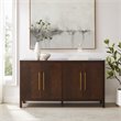 Pemberly Row 4-Door Contemporary Wood Sideboard in Dark Brown