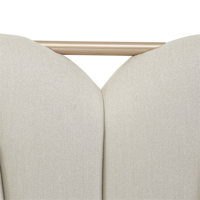 Pemberly Row Dining Arm Chair in Champagne Ivory Jacquard Set of 2
