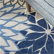 Pemberly Row Modern 12' x 15' Blue Multicolor Fabric Tropical Rug