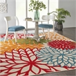 Pemberly Row 7' x 10' Fabric Indoor/Outdoor Rug in Green/Multi-Color