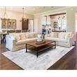 Pemberly Row Printed Faux Rabbit Domo Polyester 8'x10' Area Rug in Ivory