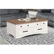 Pemberly Row Wood Cocktail Table with Lift Top in White Finish