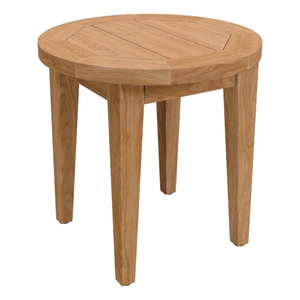 Pemberly Row Modern Teak Wood Outdoor Patio Side Table in Natural