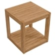 Pemberly Row Modern Teak Wood Outdoor Patio Side Table in Natural