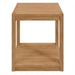 Pemberly Row Modern Teak Wood Outdoor Patio Side Table in Natural