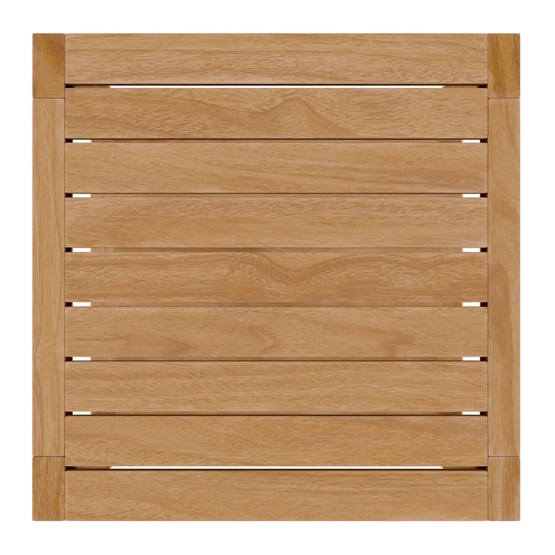 Pemberly Row Modern Teak Wood Outdoor Patio Side Table in Natural