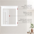 Pemberly Row Cottage Wall Mounted Wood Framed Vanity Mirror in White 21-Inch