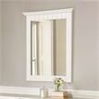 Pemberly Row Cottage Wall Mounted Wood Framed Vanity Mirror in White 21-Inch