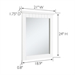 Pemberly Row Cottage Wall Mounted Wood Framed Vanity Mirror in White 21-Inch