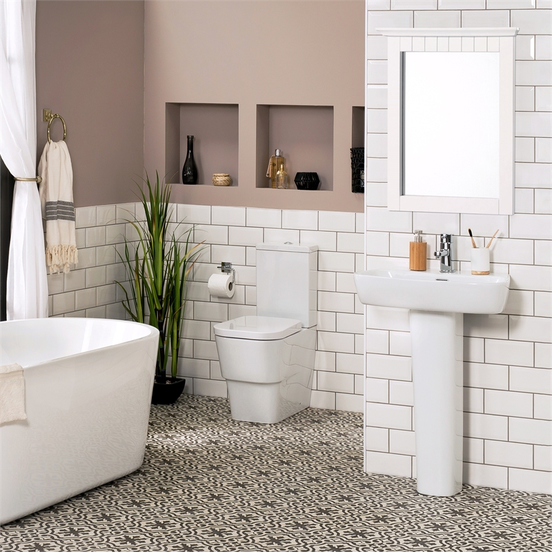 Pemberly Row Cottage Wall Mounted Wood Framed Vanity Mirror in White 21-Inch