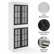 Pemberly Row 4-Door Modern Wood Tall Storage Pantry in White
