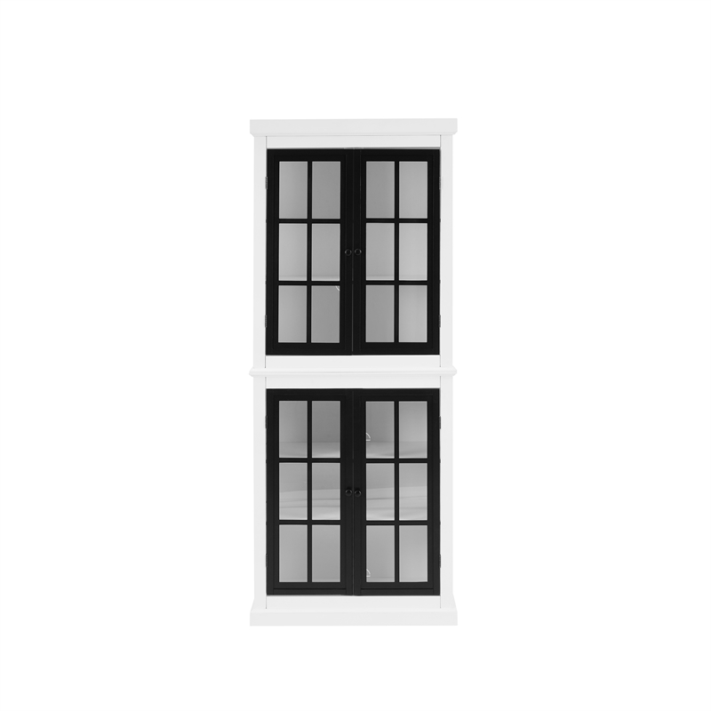 Pemberly Row 4-Door Modern Wood Tall Storage Pantry in White