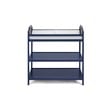 Pemberly Row Contemporary Wood Changing Table in Midnight Blue/Brownstone