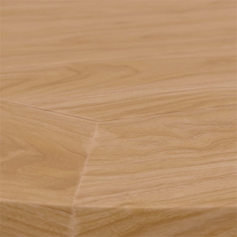 Pemberly Row Modern Round Teak Wood Outdoor Patio Coffee Table in Natural