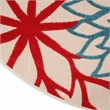 Pemberly Row 10' x Round Fabric Multi-Color Indoor/Outdoor Tropical Rug