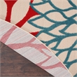 Pemberly Row 10' x Round Fabric Multi-Color Indoor/Outdoor Tropical Rug