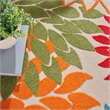 Pemberly Row 10' x Round Fabric Multi-Color Indoor/Outdoor Tropical Rug