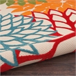 Pemberly Row 10' x Round Fabric Multi-Color Indoor/Outdoor Tropical Rug
