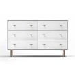 Pemberly Row Modern Wood 6 Drawer Dresser in Weathered White-Gray