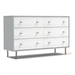 Pemberly Row Modern Wood 6 Drawer Dresser in Weathered White-Gray