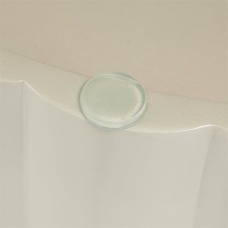 Pemberly Row Contemporary Round Glass Dining Table - Chardonnay