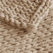 Pemberly Row Chunky Double Knit Contemporary Fabric Handmade Throw in Tan