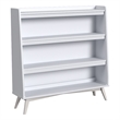 Pemberly Row Contemporary Wood Bookcase in Ash Linen White Finish