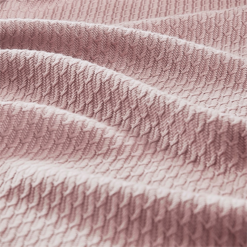 Pemberly Row Modern Egyptian Cotton Blanket in Rose Full/Queen