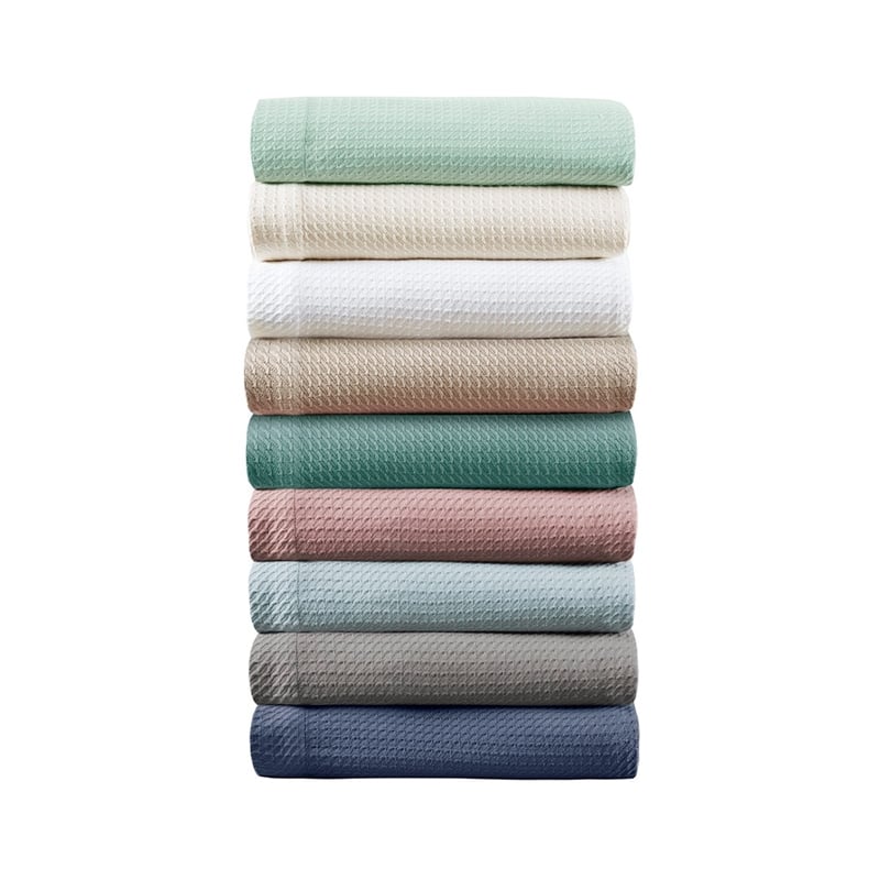 Pemberly Row Modern Egyptian Cotton Blanket in Rose Full/Queen