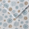 Pemberly Row Modern Flannel Sheet Set in Tan/Blue Snowflakes King