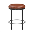 Pemberly Row Caramel Faux Leather and Metal Backless Counter Height Stool