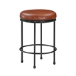 Pemberly Row Caramel Faux Leather and Metal Backless Counter Height Stool