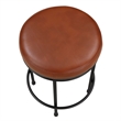 Pemberly Row Caramel Faux Leather and Metal Backless Counter Height Stool
