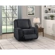 Pemberly Row Chenille Upholstered Swivel Reclining Chair in Ebony