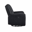 Pemberly Row Chenille Upholstered Swivel Reclining Chair in Ebony
