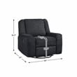 Pemberly Row Chenille Upholstered Swivel Reclining Chair in Ebony