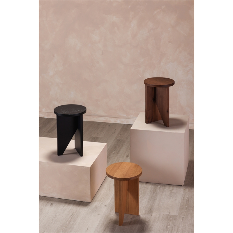 Pemberly Row Contemporary Solid Wood Accent Table in Natural Oak