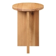 Pemberly Row Contemporary Solid Wood Accent Table in Natural Oak