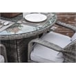 Pemberly Row Patio 5Pcs Gray Round Aluminum Rattan Outdoor Dining Set w/ Chairs