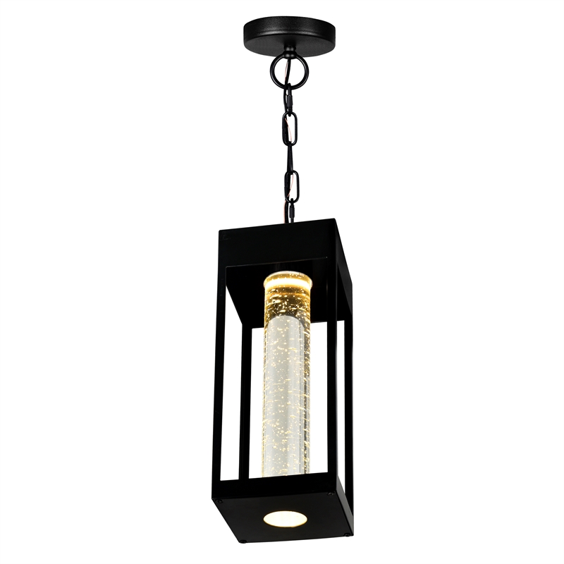 Pemberly Row LED Integrated Black Metal Outdoor Ceiling Light
