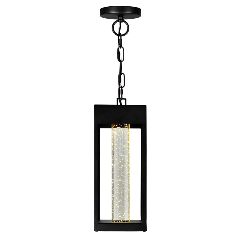 Pemberly Row LED Integrated Black Metal Outdoor Ceiling Light