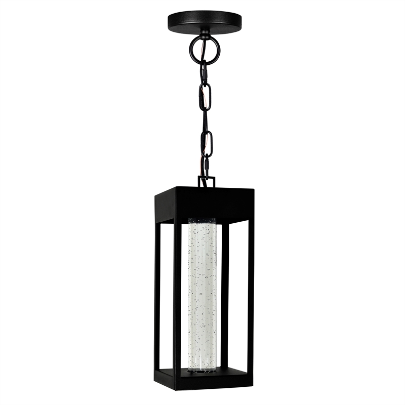 Pemberly Row LED Integrated Black Metal Outdoor Ceiling Light