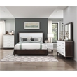 Pemberly Row Wood Nightstand in 2-Tone with Gold Trim (White & Cherry)